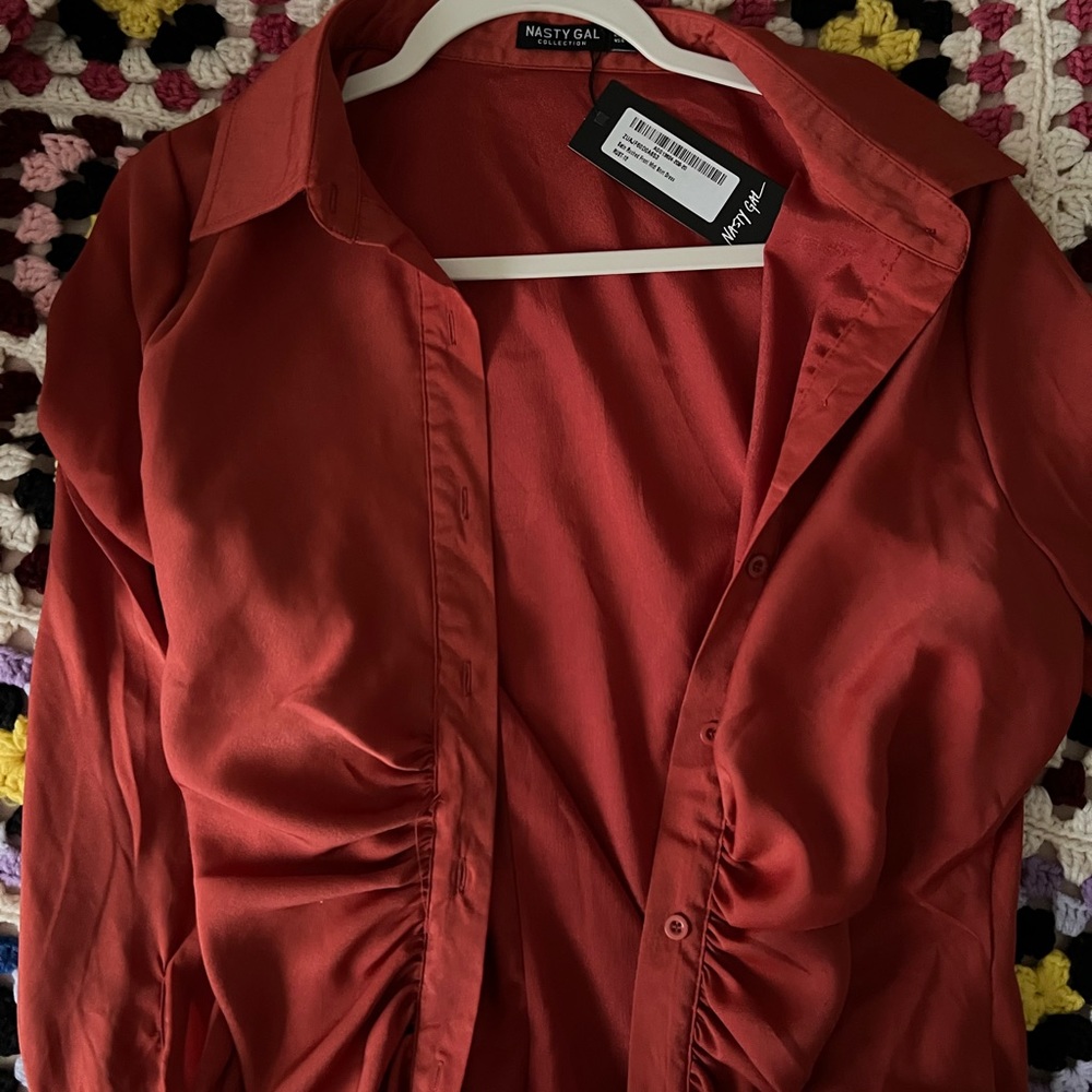 Nasty gal burnt orange scrunch dress